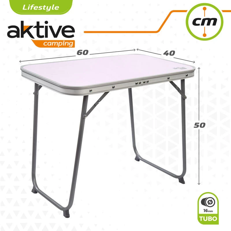 AKTIVE - Table Pliante Avec Poignée De Transport. Table De Camping 60x40x50 Cm 4 AKTIVE - Table Pliante Avec Poignée De Transport. Table De Camping 60x40x50 Cm – Image 4