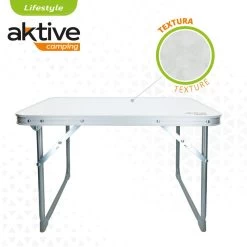 AKTIVE - Table Pliante . Table Basse Blanche En Aluminium - 40x60x40 Cm -Magasin De Plein Air aktive table pliante table basse blanche en aluminium 40x60x40 cm 2