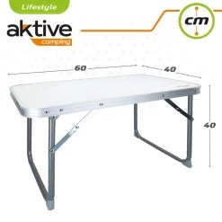AKTIVE - Table Pliante . Table Basse Blanche En Aluminium - 40x60x40 Cm -Magasin De Plein Air aktive table pliante table basse blanche en aluminium 40x60x40 cm 3