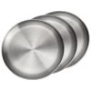 Assiette Plate De Camping | Diamètre Env. 23 Cm | Acier Inox | 3 Assiettes