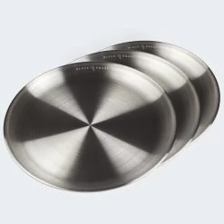 Assiette Plate De Camping | Diamètre Env. 23 Cm | Acier Inox | 3 Assiettes -Magasin De Plein Air assiette plate de camping diametre env 23 cm acier inox 3 assiettes 3