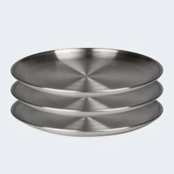 Assiette Plate De Camping | Diamètre Env. 23 Cm | Acier Inox | 3 Assiettes -Magasin De Plein Air assiette plate de camping diametre env 23 cm acier inox 3 assiettes 5