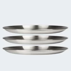 Assiette Plate De Camping | Diamètre Env. 23 Cm | Acier Inox | 3 Assiettes -Magasin De Plein Air assiette plate de camping diametre env 23 cm acier inox 3 assiettes 6