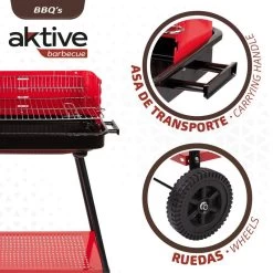 Barbecue Portable Au Charbon De Bois Pour 4 Niveaux Aktive -Magasin De Plein Air barbecue portable au charbon de bois pour 4 niveaux aktive 2