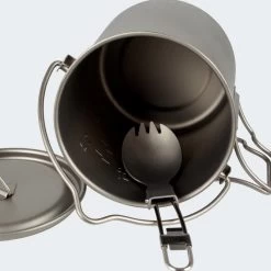 Batterie De Cuisine De Camping Set | Casseroles + Fourchette/Cuillère | Titane -Magasin De Plein Air batterie de cuisine de camping set casseroles fourchettecuillere titane 2