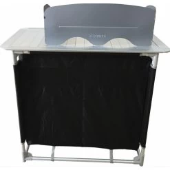 BAYASUN Meuble De Cuisine 4 Étagères Pieds Réglables Gris -Magasin De Plein Air bayasun meuble de cuisine 4 etageres pieds reglables gris 4