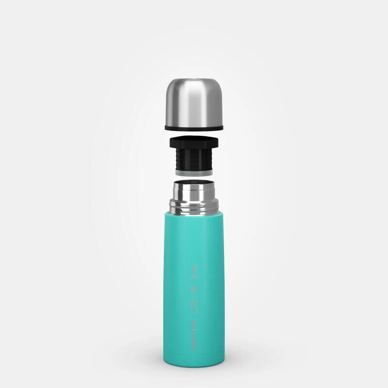 Quechua Bouteille Isotherme Inox 0,4L Avec Gobelet Pour La Randonnée - Turquoise 8 Quechua Bouteille Isotherme Inox 0,4L Avec Gobelet Pour La Randonnée - Turquoise – Image 8