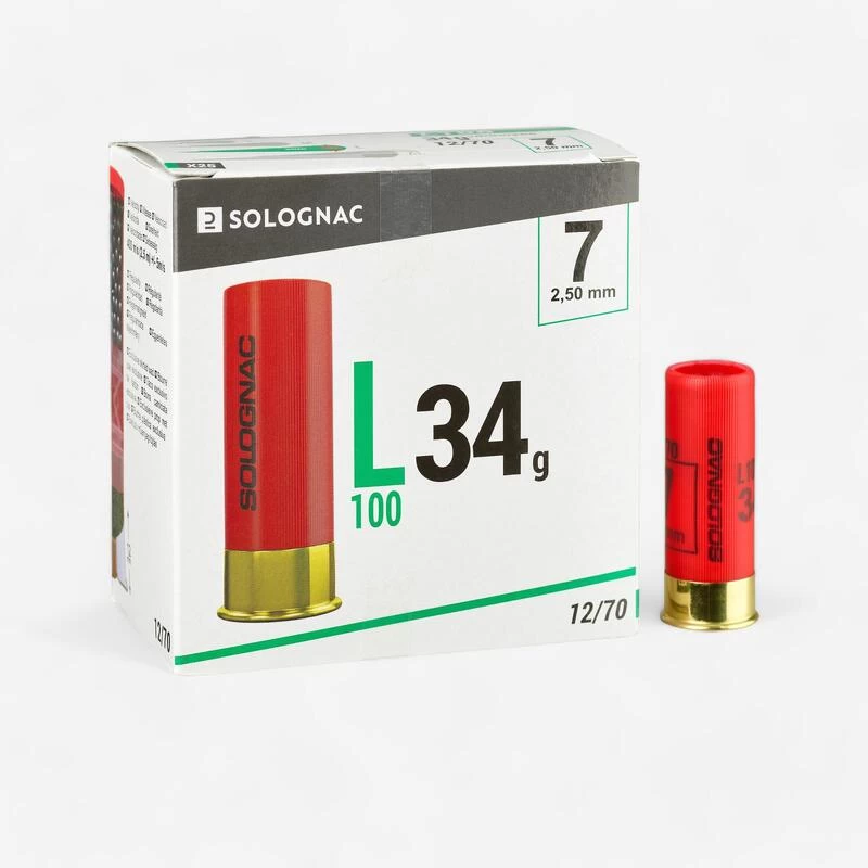CARTOUCHE L100 34g CALIBRE 12/70 PLOMB N°7 X25 1 CARTOUCHE L100 34g CALIBRE 12/70 PLOMB N°7 X25