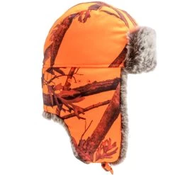 CHAPKA CHASSE CAMOUFLAGE ORANGE -Magasin De Plein Air chapka chasse camouflage orange 4
