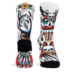 Chaussettes De Course Avec Tissu Coolmax Unisex Skull, Sublimé Multicolore