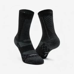 CHAUSSETTES DE RUNNING RUN900 MI-MOLLET LAINE MERINOS NOIRES