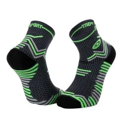 BV Sport Chaussettes TRAIL ULTRA Gris-vert