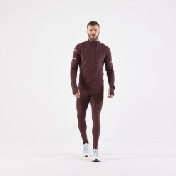 COLLANT RUNNING HOMME CHAUD - KIPRUN BORDEAUX -Magasin De Plein Air collant running homme chaud kiprun bordeaux 2
