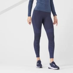 COLLANT RUNNING SANS COUTURE FEMME - KIPRUN CARE BLEU