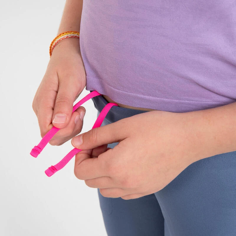 Corsaire De Running Respirant Enfant - KIPRUN DRY Gris Rose 6 Corsaire De Running Respirant Enfant - KIPRUN DRY Gris Rose – Image 6