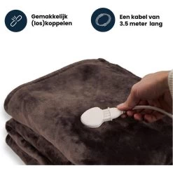 Couverture Électrique Luvego Avec Polaire/Sherpa - Brun Foncé -Magasin De Plein Air couverture electrique luvego avec polairesherpa brun fonce 4