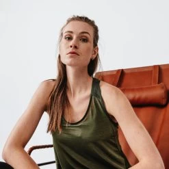 Kalenji Débardeur Running Léger Femme - Light Kaki -Magasin De Plein Air debardeur running leger femme light kaki 2