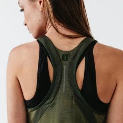 Kalenji Débardeur Running Léger Femme - Light Kaki -Magasin De Plein Air debardeur running leger femme light kaki 5