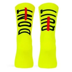 Don't Quit Chaussette De Course Unisexe, Tricot Jaune Fluo