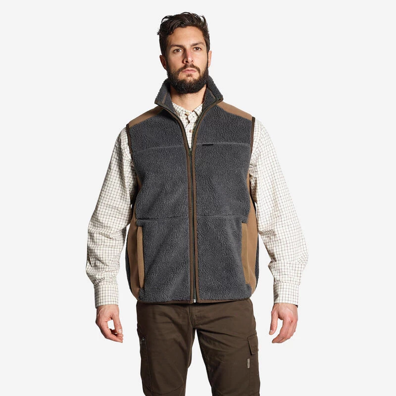 GILET POLAIRE SANS MANCHES MOUTONNE 500 GRIS 1 GILET POLAIRE SANS MANCHES MOUTONNE 500 GRIS