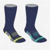 Lot X2 De Chaussettes Running Enfant Confort - KIPRUN 500 UC Marine Vert-jaune
