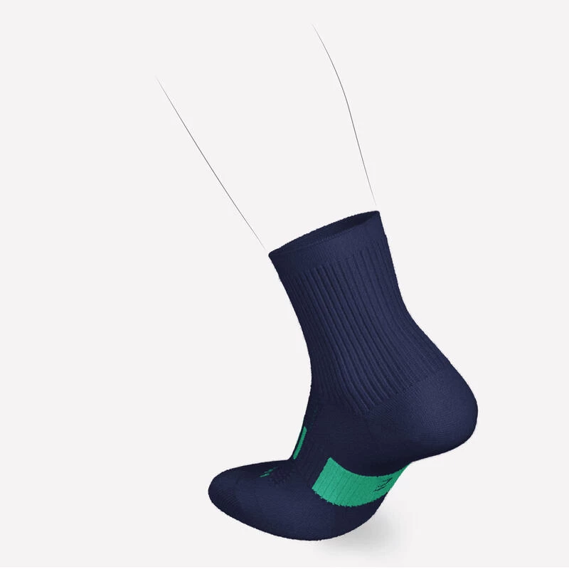 LotX2 De Chaussettes Running Confort Enfant - KIPRUN 500 Mid Marine Et Rayé Vert 4 LotX2 De Chaussettes Running Confort Enfant - KIPRUN 500 Mid Marine Et Rayé Vert – Image 4