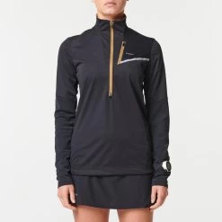MAILLOT DE TRAIL RUNNING MANCHES LONGUES SOFTSHELL FEMME NOIR BRONZE -Magasin De Plein Air maillot de trail running manches longues softshell femme noir bronze 4