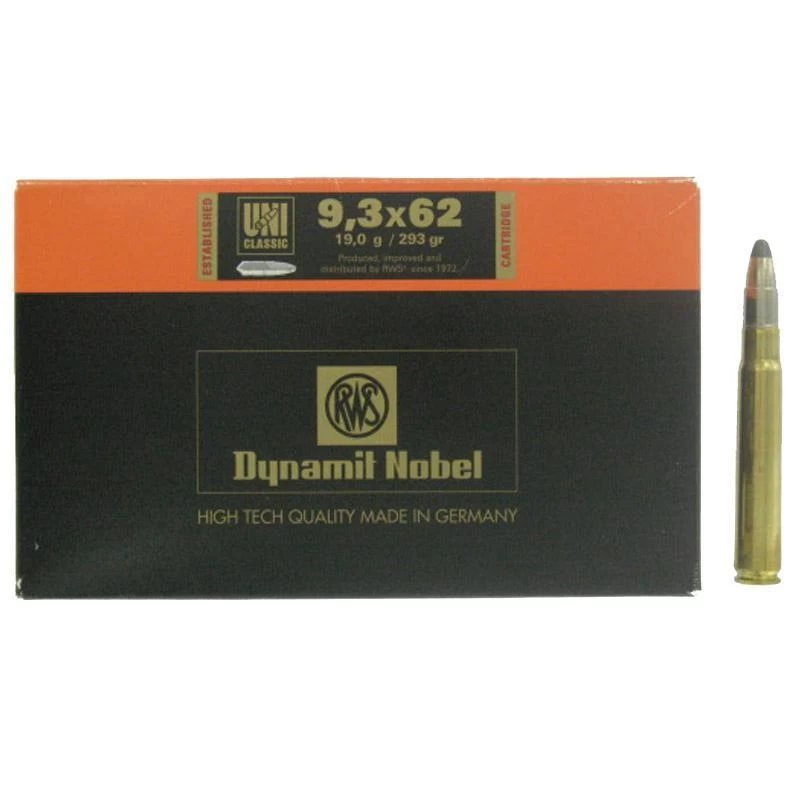 Munition RWS 9,3x62 Uni Classic 19g - 293 Grains RWSX20 1 Munition RWS 9,3x62 Uni Classic 19g - 293 Grains RWSX20