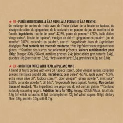 Pack X20 Purées Nutritionnelles Bio Fruitées Poire-Pomme-Menthe 90g -Magasin De Plein Air pack x20 purees nutritionnelles bio fruitees poire pomme menthe 90g 2