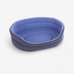 MARTIN SELLIER Panier Chien Et Son Coussin Amovible Couleur Bleue Et Gris Chiné.