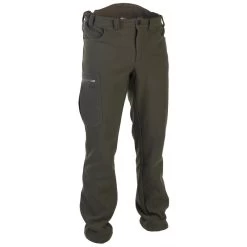 PANTALON CHASSE CHAUD SILENCIEUX POLAIRE VERT 100
