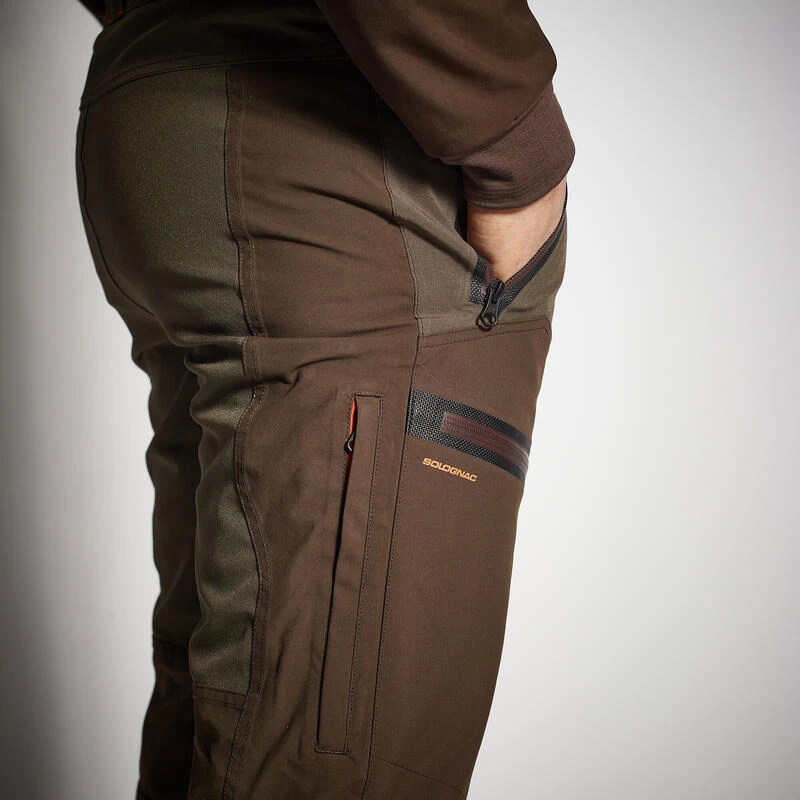 PANTALON CHASSE IMPERMÉABLE RENFORT MARRON 900 BÉCASSE 4 PANTALON CHASSE IMPERMÉABLE RENFORT MARRON 900 BÉCASSE – Image 4