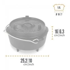 Petromax Dutch Oven FT3-3QT (avec Pieds) Et Levier De Couvercle -Magasin De Plein Air petromax dutch oven ft3 3qt avec pieds et levier de couvercle 2