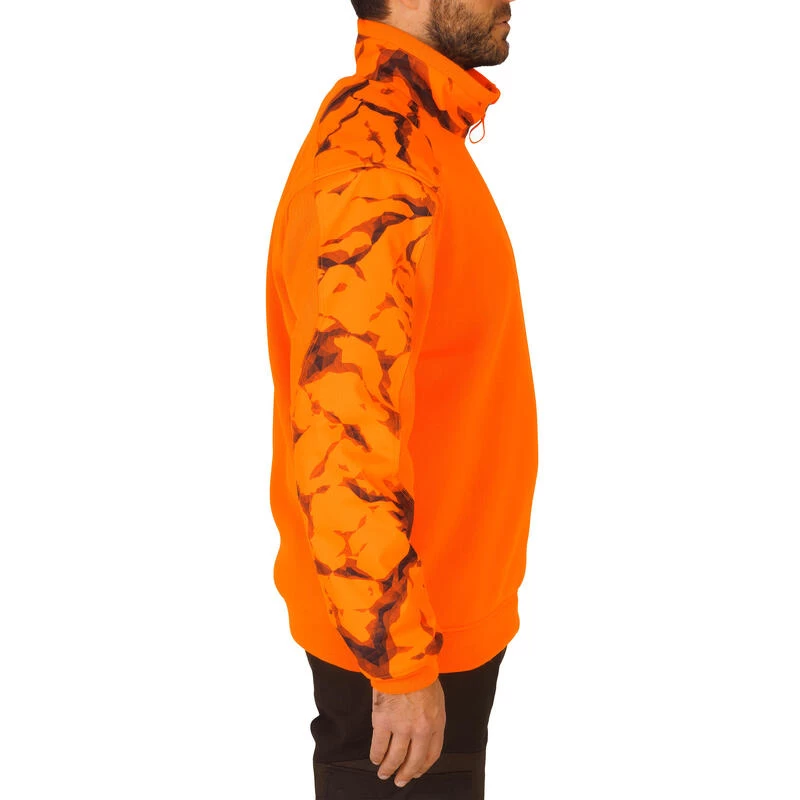 Pull Chasse Renfort Orange Fluo 500 5 Pull Chasse Renfort Orange Fluo 500 – Image 5