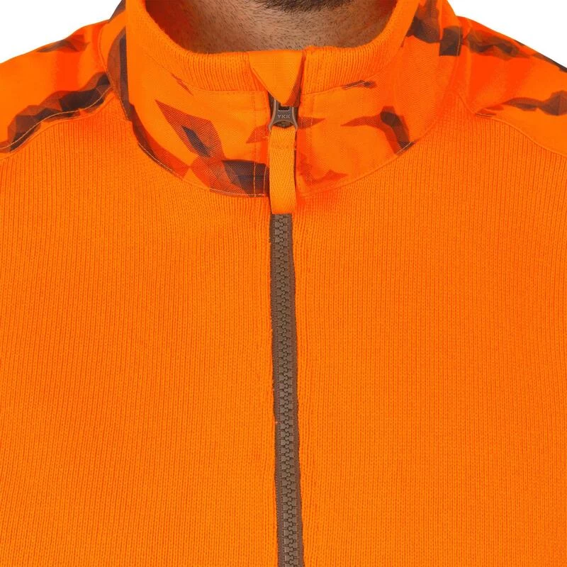 Pull Chasse Renfort Orange Fluo 500 7 Pull Chasse Renfort Orange Fluo 500 – Image 7