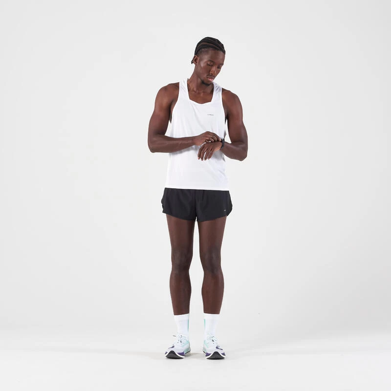 Short De Running Homme - KIPRUN Run 500 Confort Split Noir 3 Short De Running Homme - KIPRUN Run 500 Confort Split Noir – Image 3