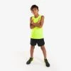 Short De Running Respirant Enfant - KIPRUN DRY+ 900 Noir Et Jaune Fluo