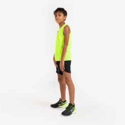 Short De Running Respirant Enfant - KIPRUN DRY+ 900 Noir Et Jaune Fluo -Magasin De Plein Air short de running respirant enfant kiprun dry 900 noir et jaune fluo 2