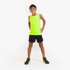 Short De Running Respirant Enfant - KIPRUN DRY+ 900 Noir Et Jaune Fluo -Magasin De Plein Air short de running respirant enfant kiprun dry 900 noir et jaune fluo 6