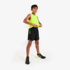 Short De Running Respirant Enfant - KIPRUN DRY+ 900 Noir Et Jaune Fluo -Magasin De Plein Air short de running respirant enfant kiprun dry 900 noir et jaune fluo 7