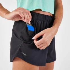 Short Running Respirant Femme - KIPRUN Run 500 Dry Noir -Magasin De Plein Air short running respirant femme kiprun run 500 dry noir 3