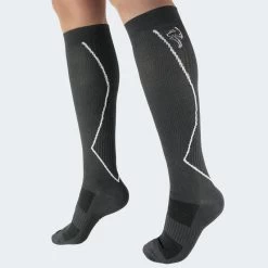Sport Chaussettes De Course Avec Compression | Mi-bas | Femmes Et Hommes | Gris -Magasin De Plein Air sport chaussettes de course avec compression mi bas femmes et hommes gris 2