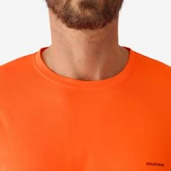 T-SHIRT CHASSE RESPIRANT ORANGE FLUO 300 -Magasin De Plein Air t shirt chasse respirant orange fluo 300 2