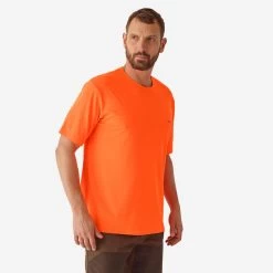 T-SHIRT CHASSE RESPIRANT ORANGE FLUO 300
