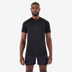 T-shirt De Running Sans Couture Homme - KIPRUN Run 500 Confort Noir