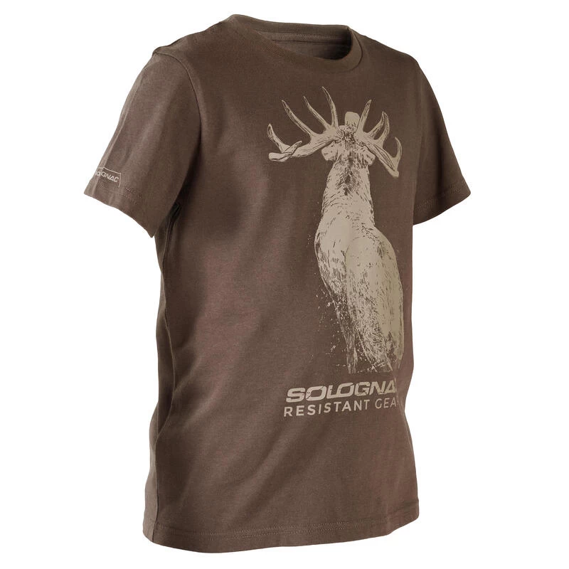 T-SHIRT Manches Courtes Chasse Coton Junior -100 LTD Cerf Marron 1 T-SHIRT Manches Courtes Chasse Coton Junior -100 LTD Cerf Marron