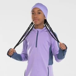 T-Shirt Manches Longues Chaud Avec Zip Fille-KIPRUN WARM+ 500 Mauve Gris -Magasin De Plein Air t shirt manches longues chaud avec zip fille kiprun warm 500 mauve gris 7