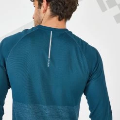 T-SHIRT RUNNING HOMME RESPIRANT MANCHE LONGUE - KIPRUN CARE BLEU PETROLE LTD -Magasin De Plein Air t shirt running homme respirant manche longue kiprun care bleu petrole ltd 3
