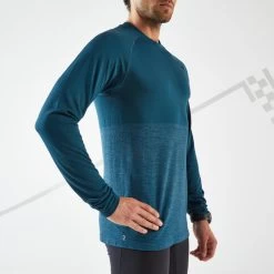 T-SHIRT RUNNING HOMME RESPIRANT MANCHE LONGUE - KIPRUN CARE BLEU PETROLE LTD -Magasin De Plein Air t shirt running homme respirant manche longue kiprun care bleu petrole ltd 4