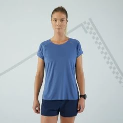 T-shirt Running Léger Femme - KIPRUN Run 900 Light Bleu Ardoise